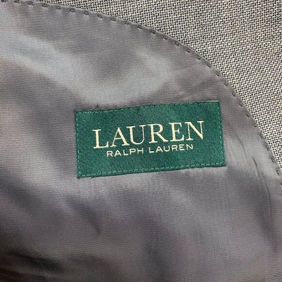 Lauren Ralph Lauren Blazer Men's 42S Gray Nail Head Sport Coat 2 Button Jacket - Picture 7 of 15